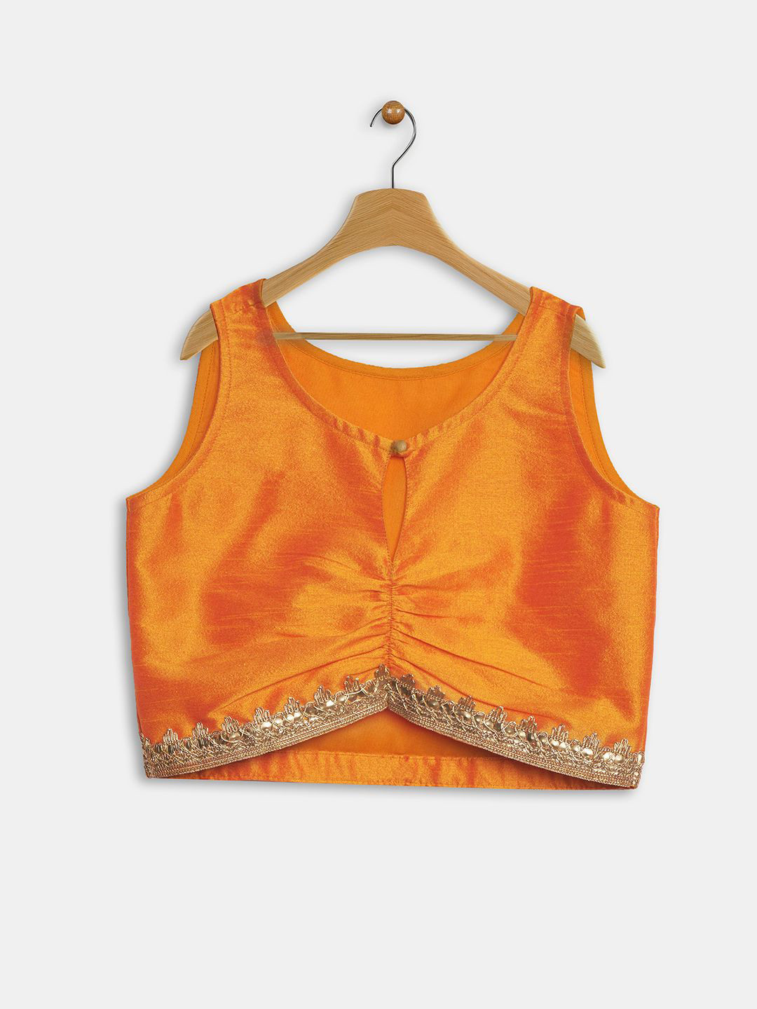 studio rasa Girls Keyhole Neck Gotta Patti Saree Blouse