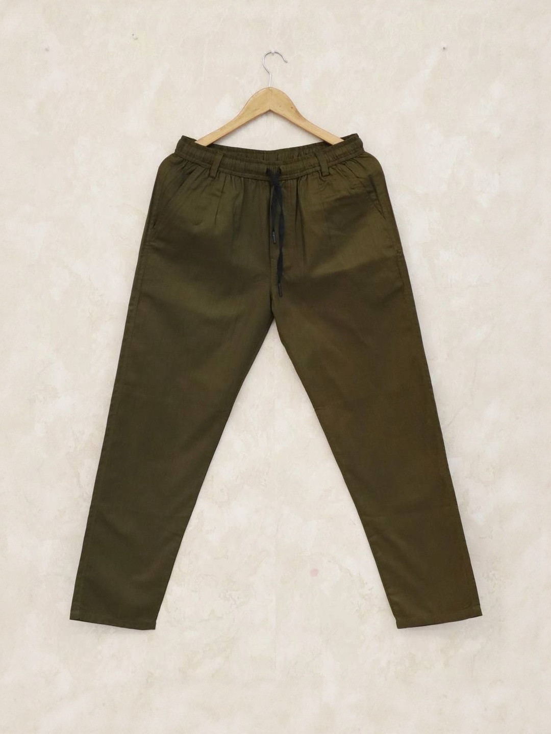 VS MALL Men Olive Other Solid Regular Fit Chinos