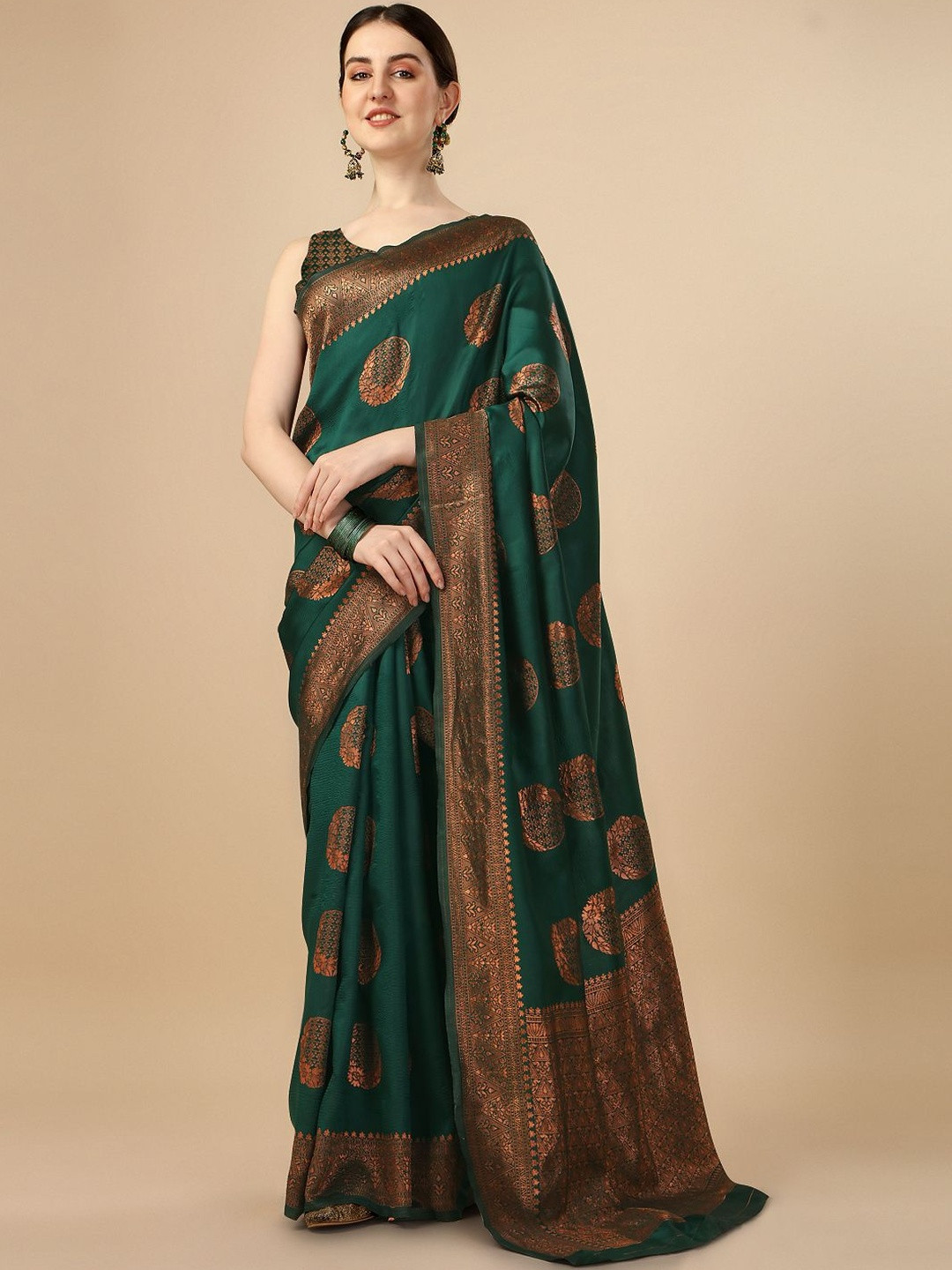 AVANTIKA FASHION Ethnic Motifs Woven Design Zari Kanjeevaram Saree