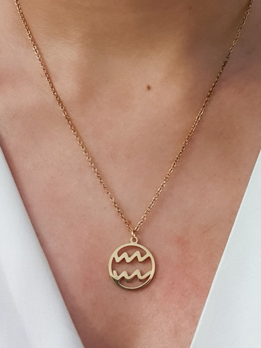 LOLO LePA Stainless Steel Gold-Plated Minimal Zodiac Necklace