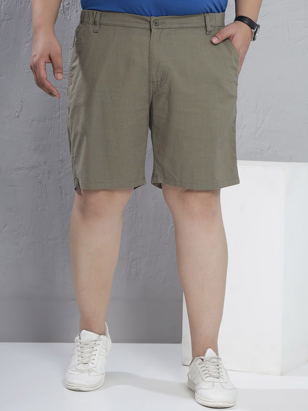 John Pride Men Plus Size Relaxed Fit Mid-Rise Shorts
