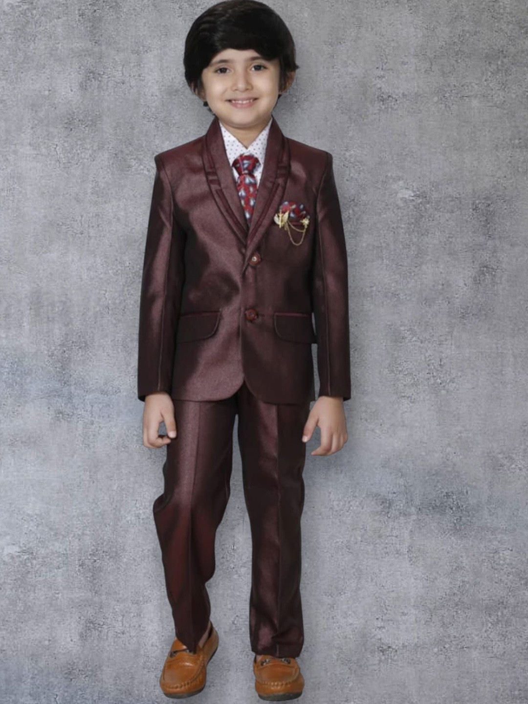 BAESD Boys Single-Breasted Regular Fit Four-Piece Party Suit