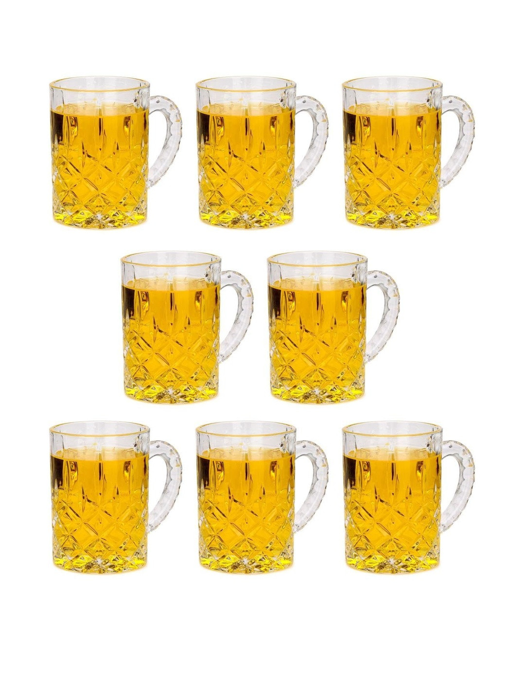 1ST TIME Transparent Pack Of 8 Dishwasher Safe Glass Beer Glass Bar Glass
