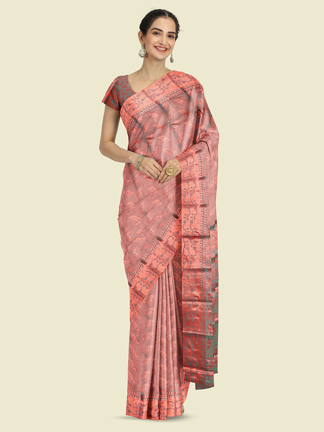 The Chennai Silks Paisley Woven Design Handloom Arani Saree