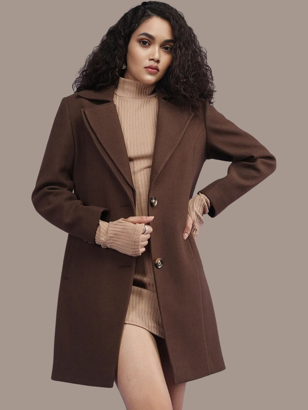 Roadster Women Brown Winter Coat