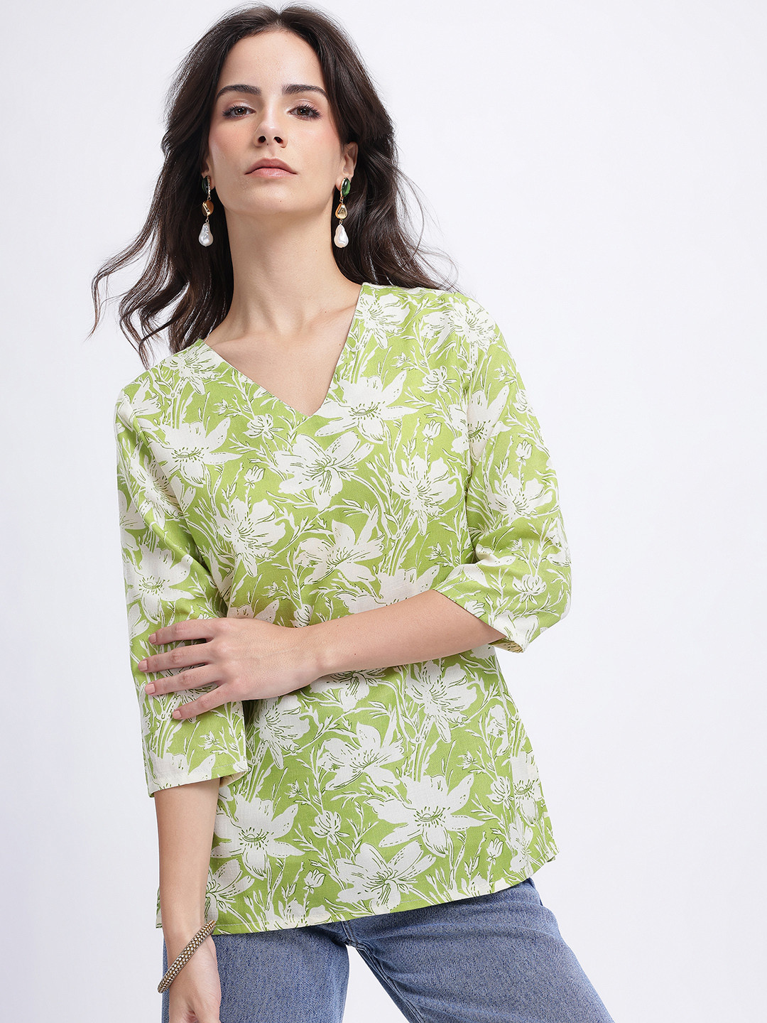Anouk Rustic Floral Print Straight Kurti