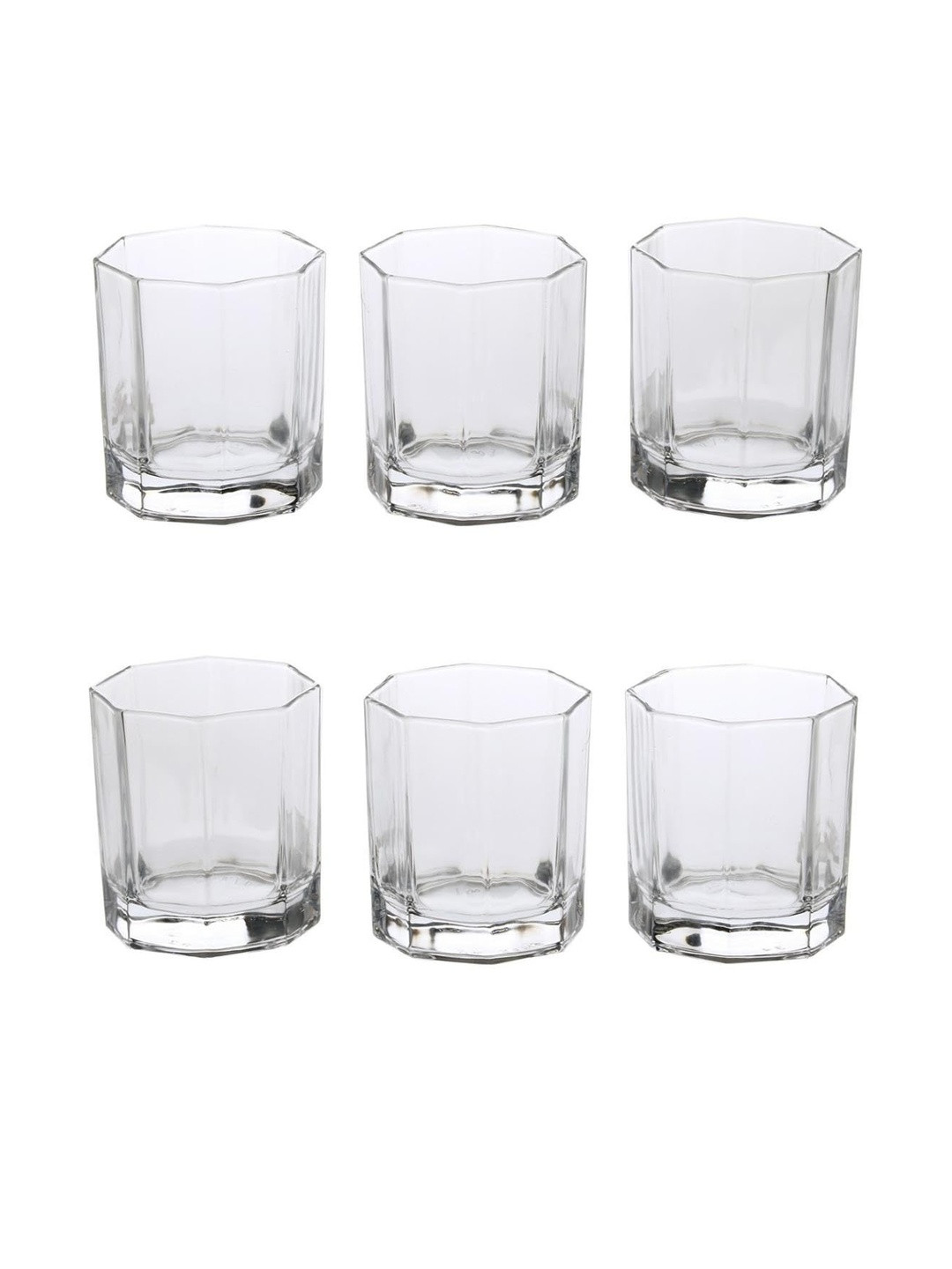 1ST TIME Transparent 6 Pieces Dishwasher Safe Whisky Bar Glasses- 150 ml