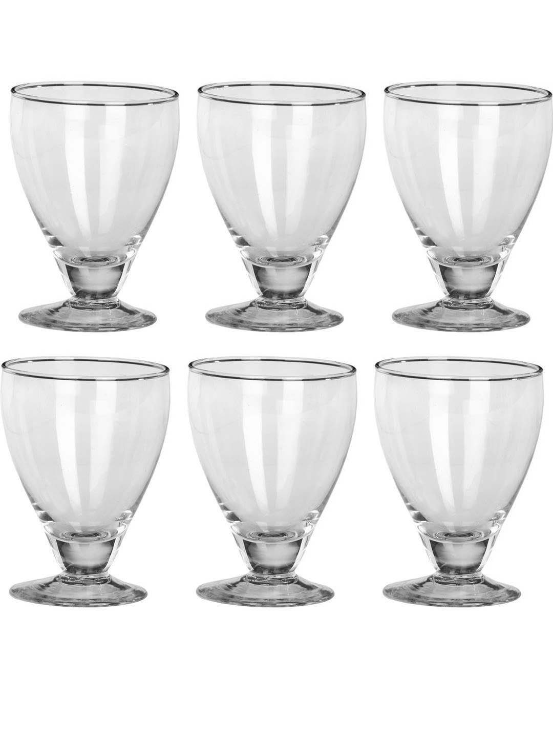 1ST TIME Transparent Set of 6 Dishwasher Safe Wine Glass 250ml Each