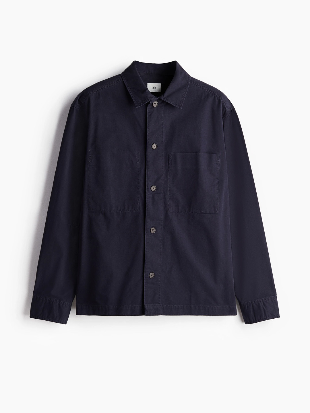 H&M Men Pure Cotton Regular Fit Twill Long Sleeves Overshirt