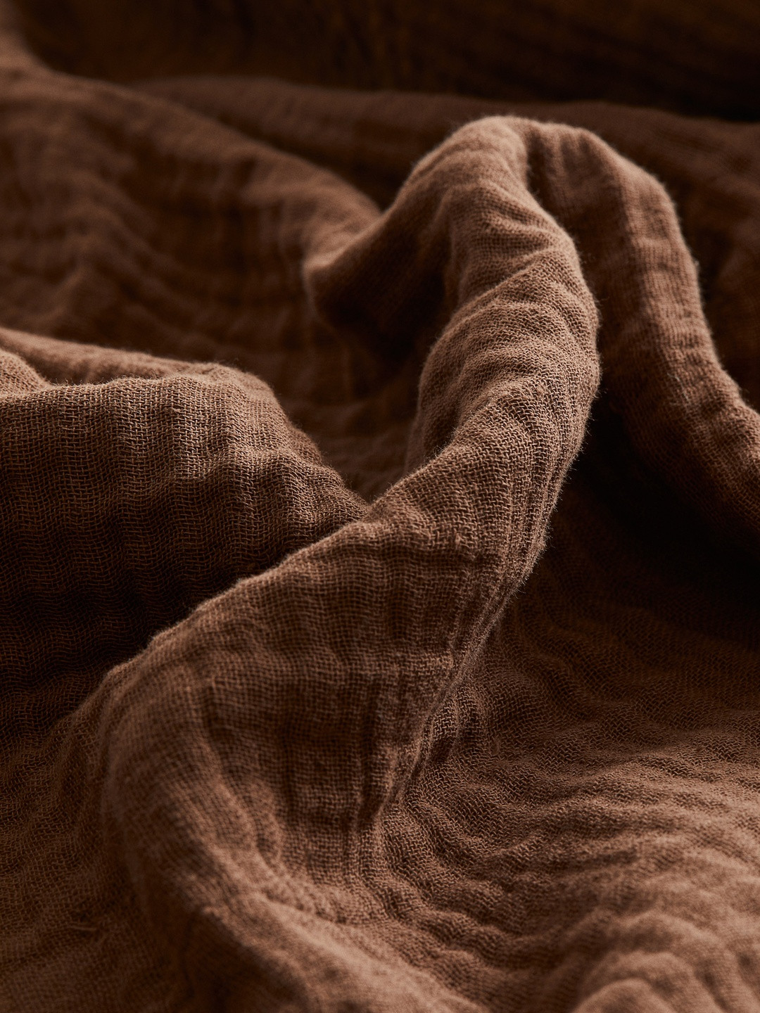 H&M Brown Cotton Muslin Pillowcase