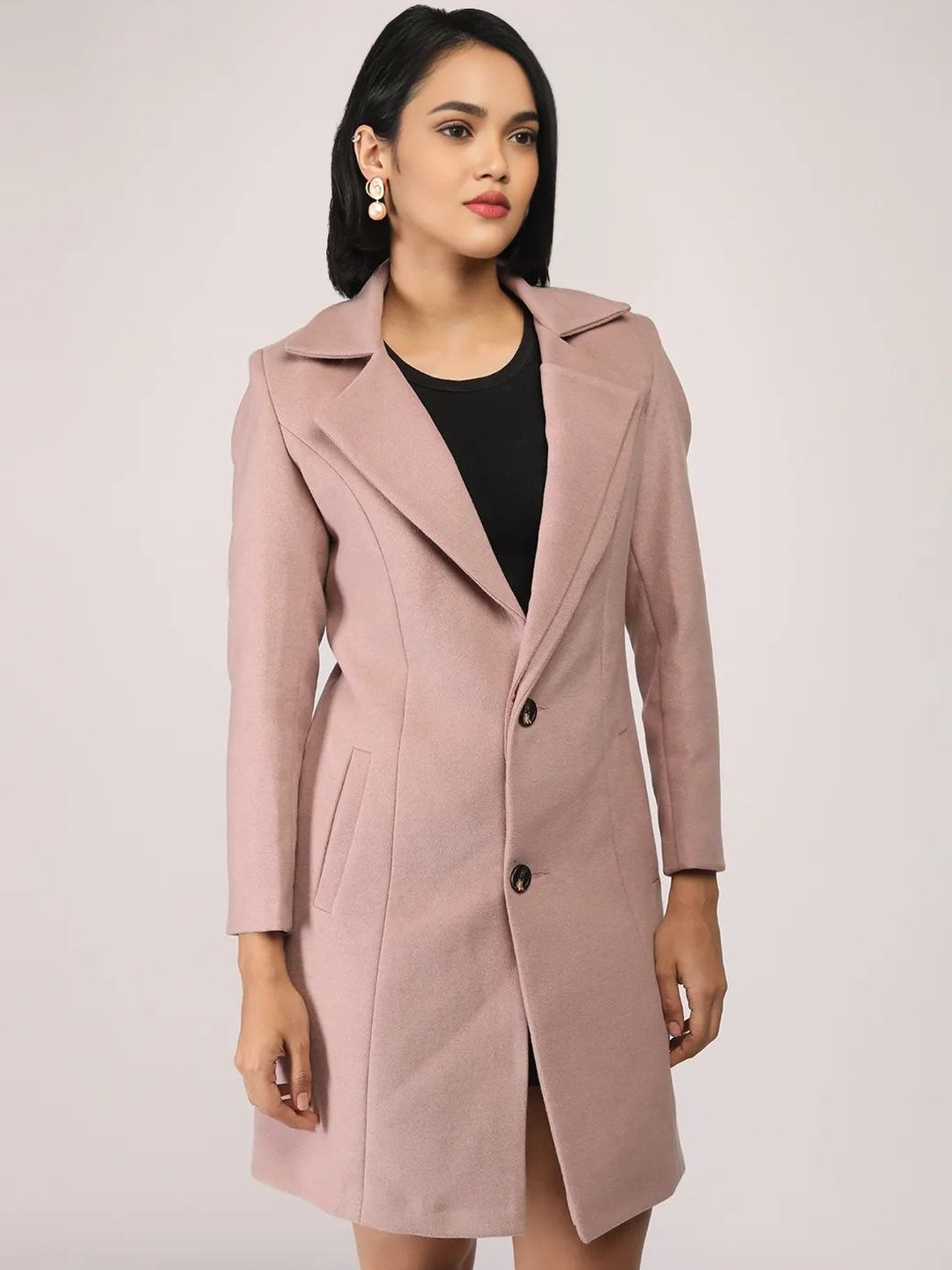 Roadster Women Notched Lapel Overcoat