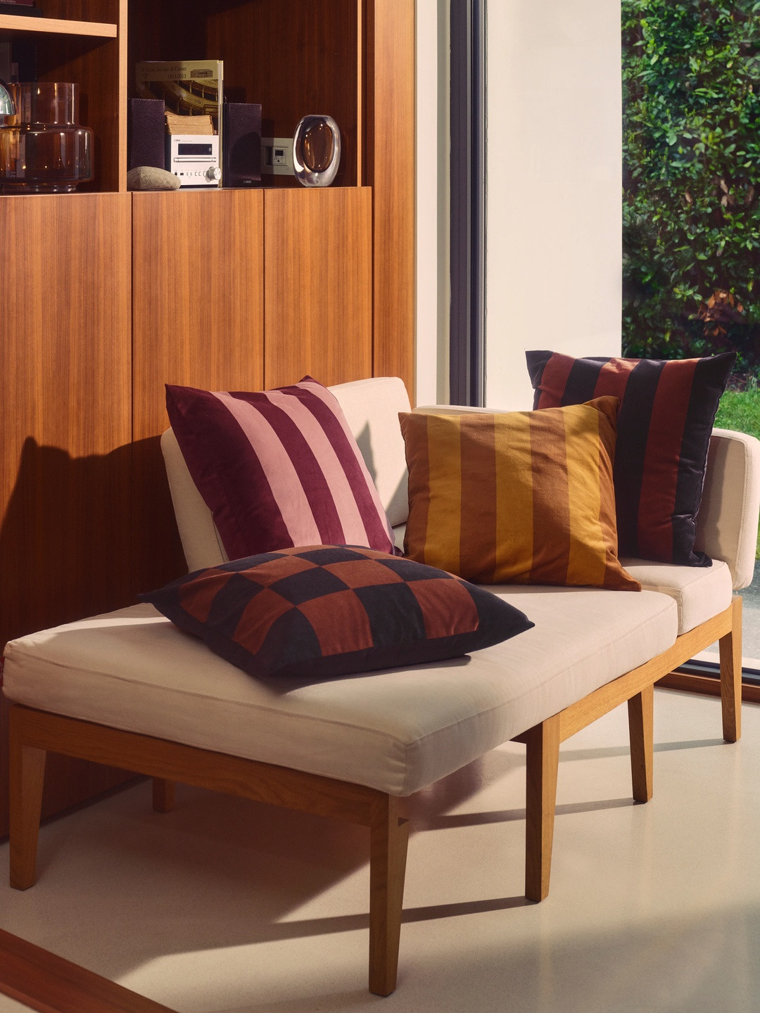 H&M Black Checked Velvet Cushion Cover