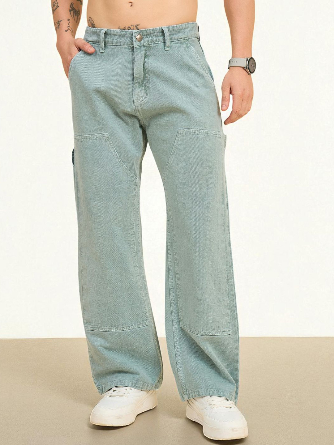 STUDIO NEXX Men Carpenter Baggy Mid-Rise Jeans