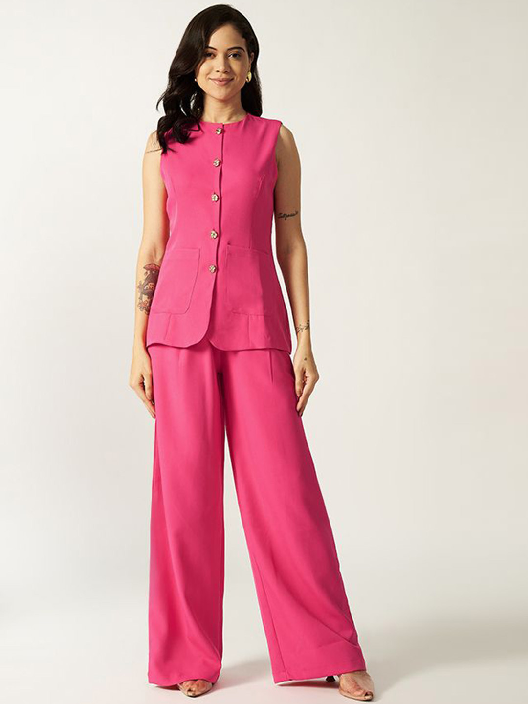 House of Sal Sydney Boat Neck Waistcoat With Palazzos Co-Ords