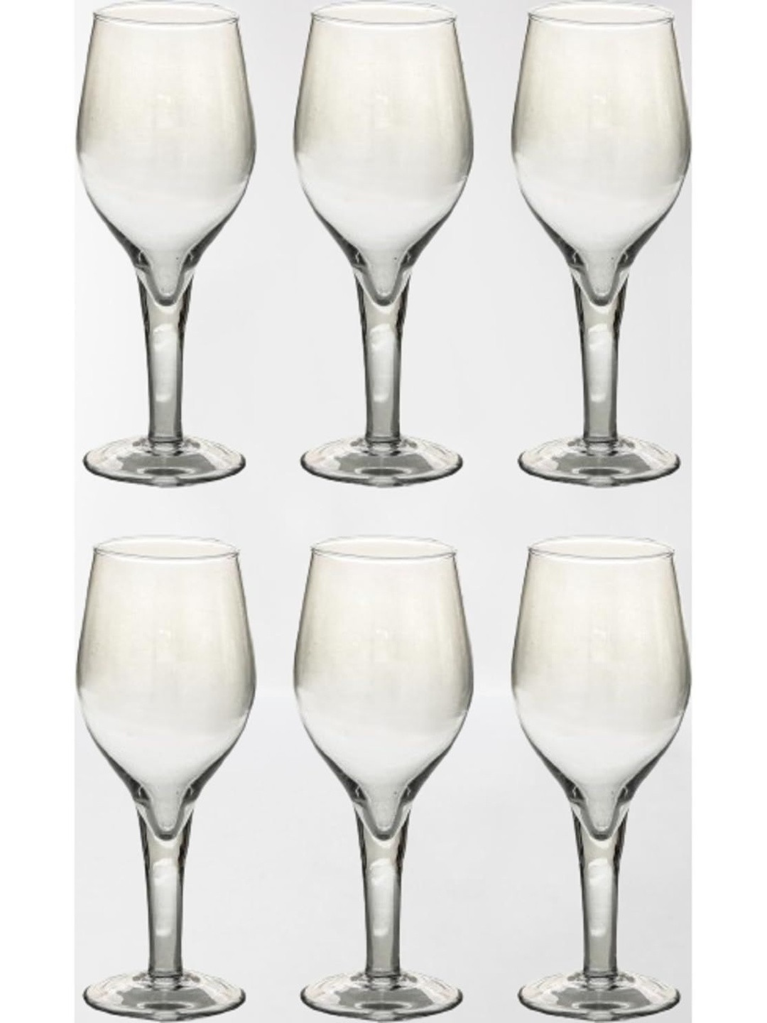 1ST TIME Set Of 6 Transparent Dishwasher Safe Glass Wine Glasses