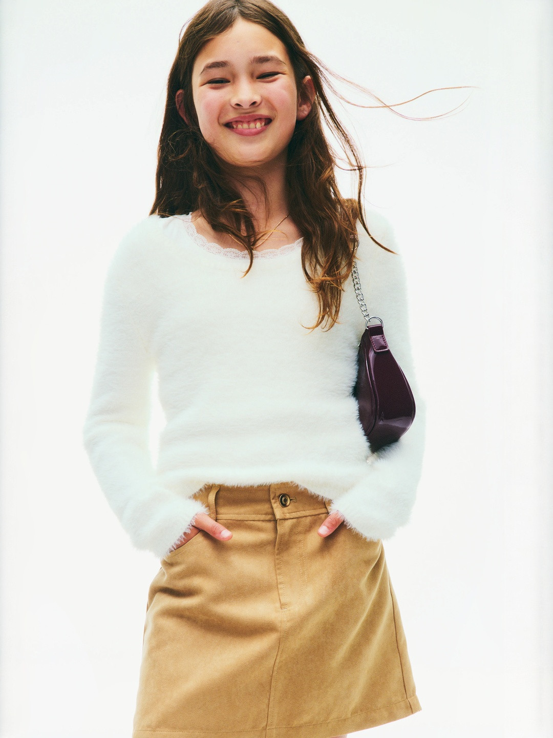 H&M Girls Fluffy Knit Jumper