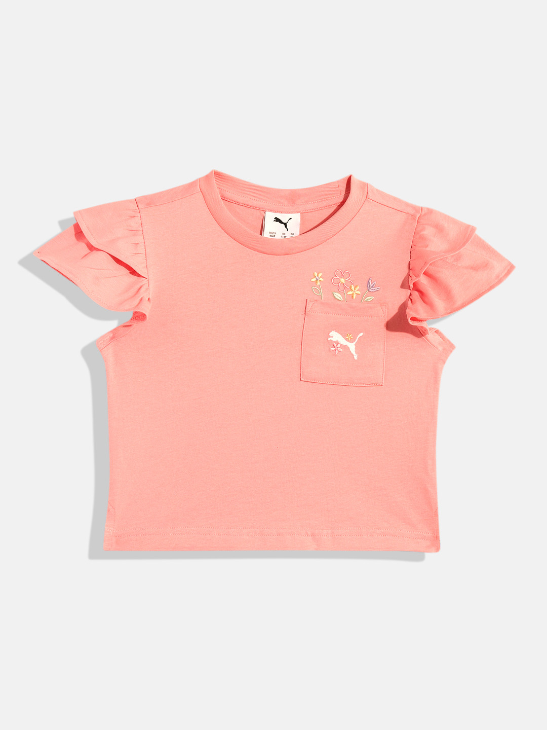 Puma Girls FLOWER FARM Casual Pocket Pure Cotton Top