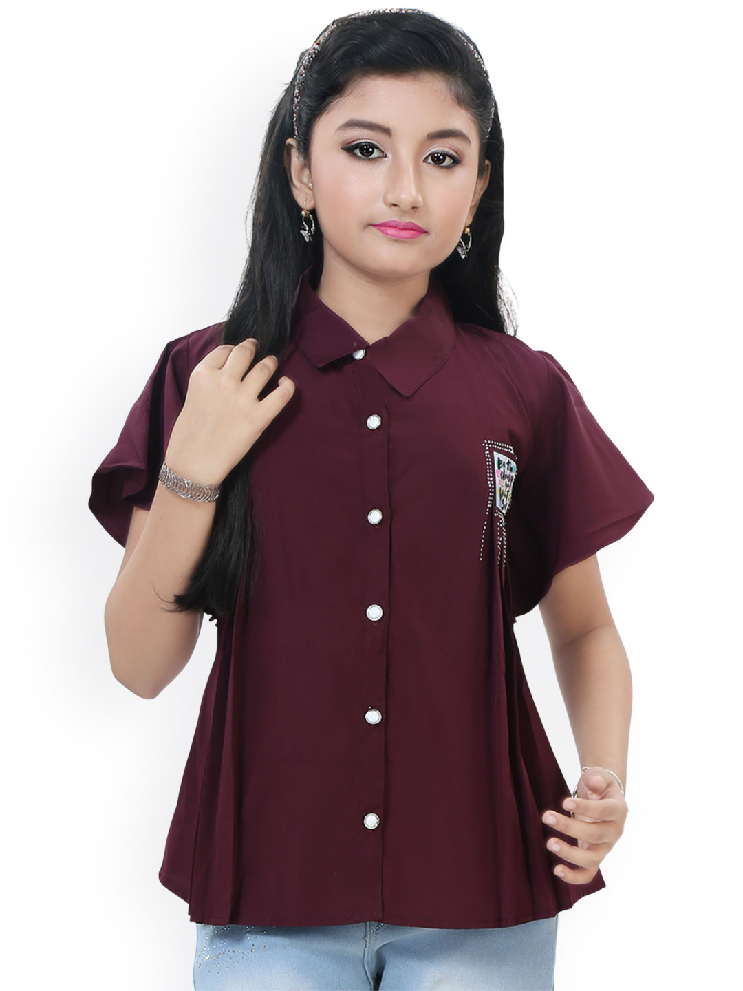 Darji Fashion  Flared Sleeve Shirt Style Top