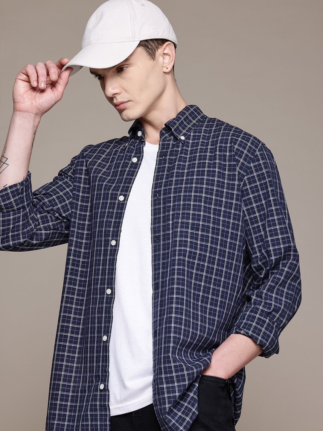 GAP Cotton Checked Standard Fit Shirt