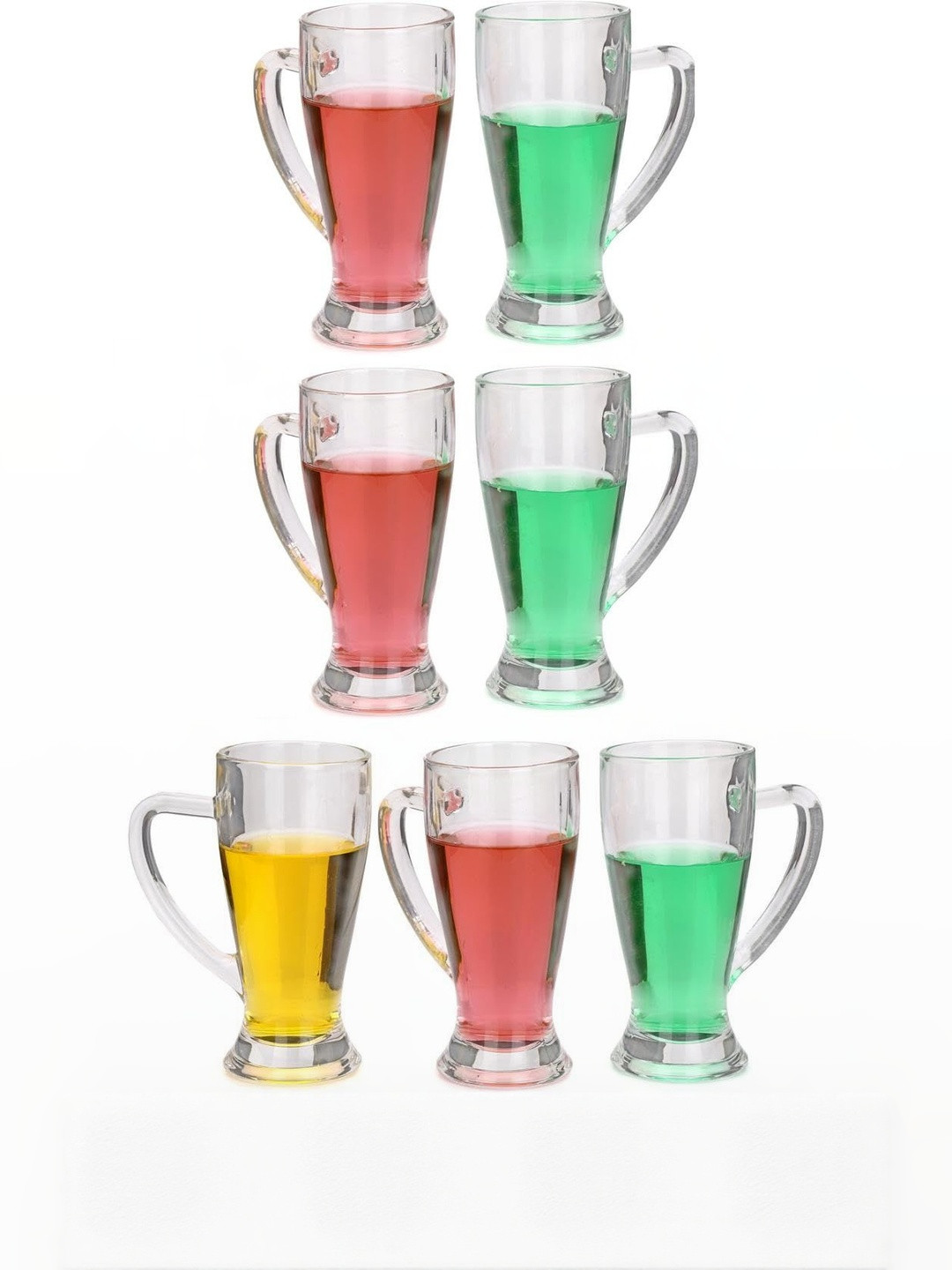 1ST TIME Transparent 7 Pieces Glass Beer Glasses-250 ml Each