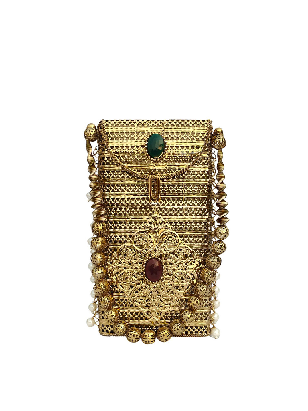 GAURJIA Pearl Tassel Embellished Box Clutch