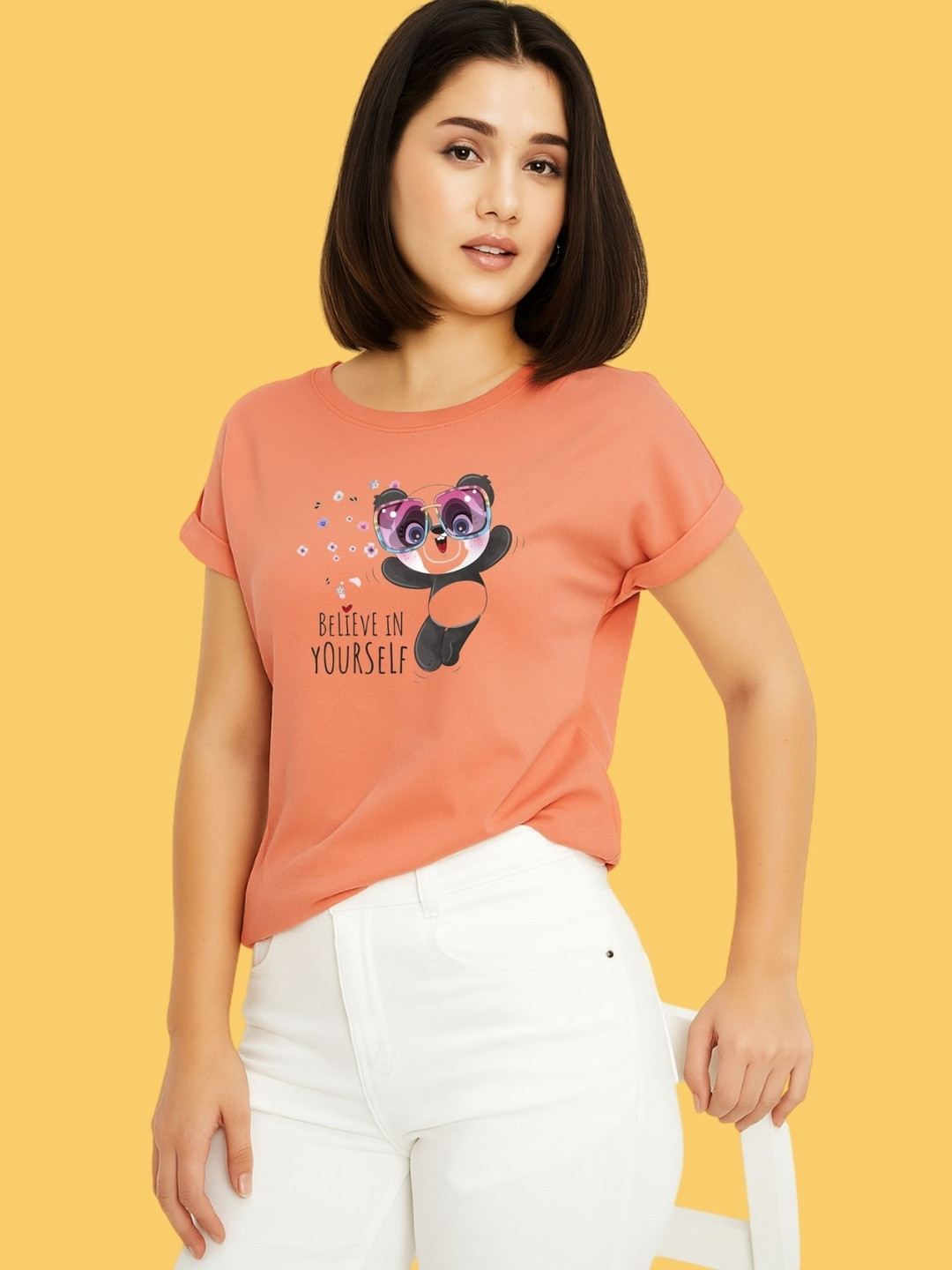 Kushi Flyer Graphic Printed Roll-Up Sleeves T-shirt