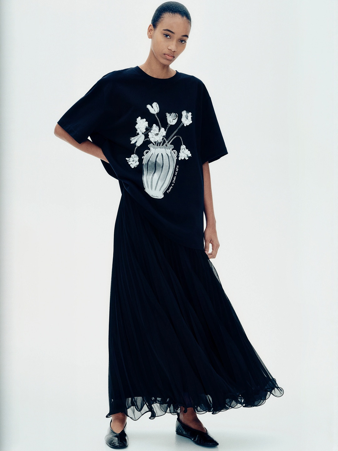 H&M Sequin-Detail Oversized T-Shirt