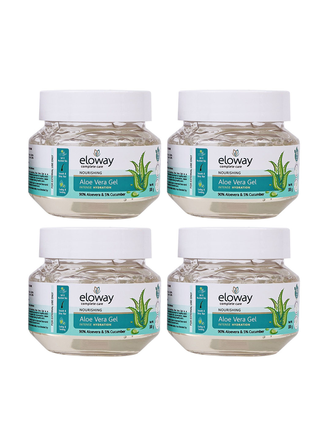 ELOWAY Set Of 4 Aloe Vera Gel For Hydration - 100 g Each