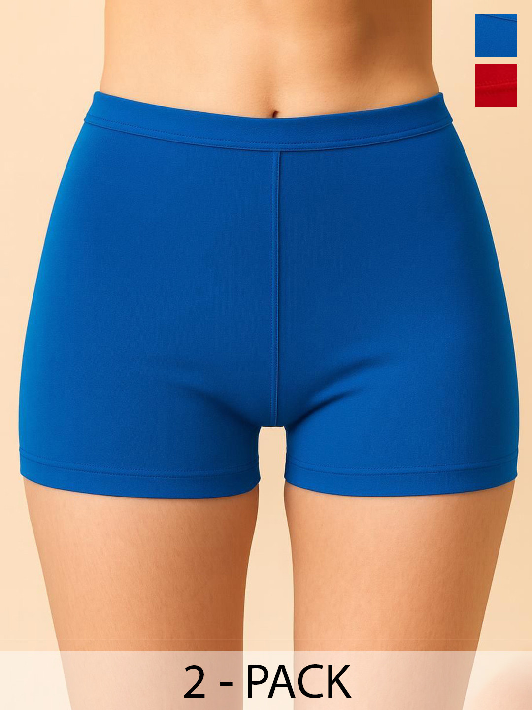 ULLAS Pack Of 2 Mid-Rise Anti-Microbial Boy Shorts Briefs US SBT-33 Blue,Maroon XS-2