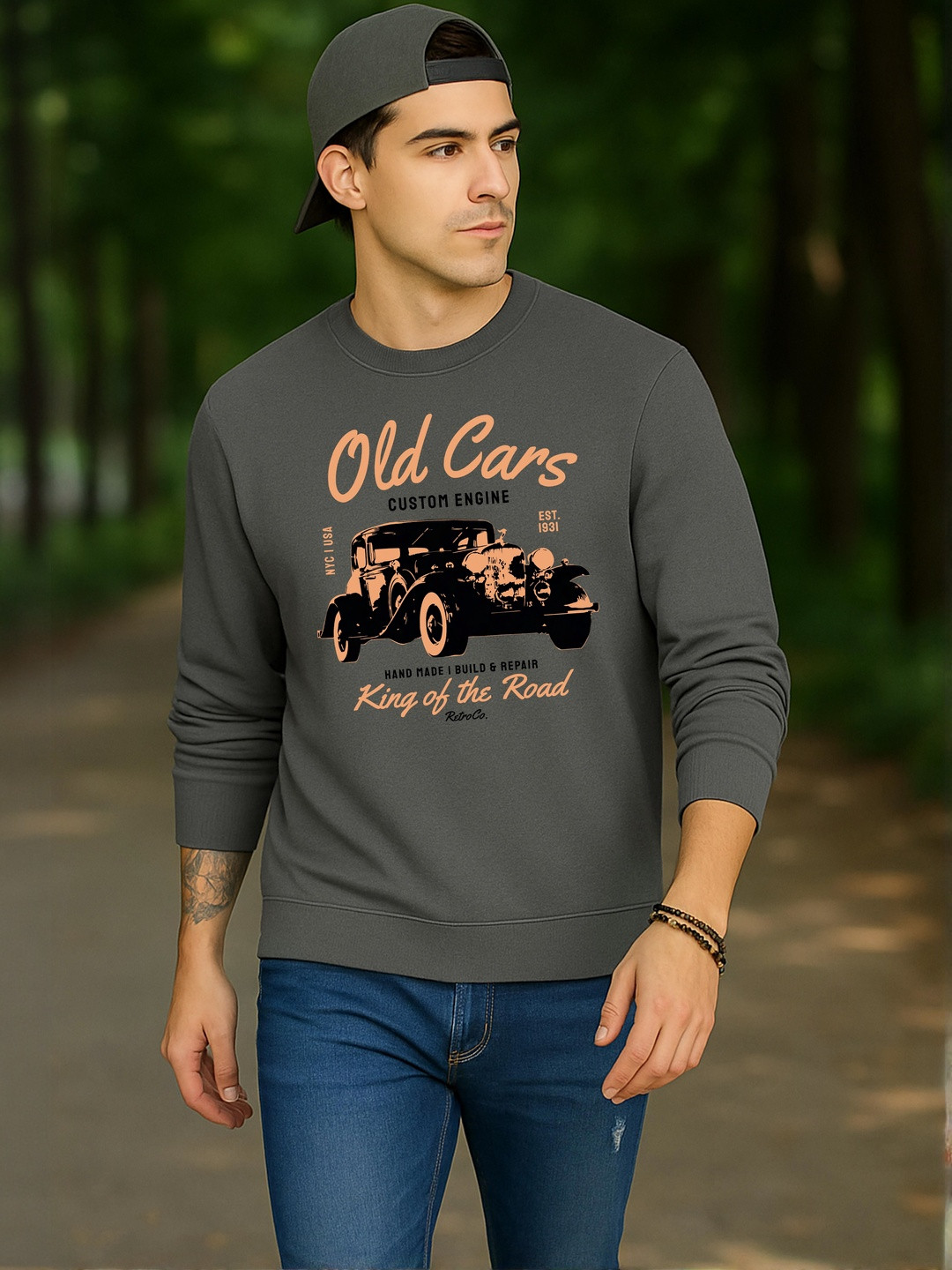Moda Rapido Men Metallic Printed Sweatshirt