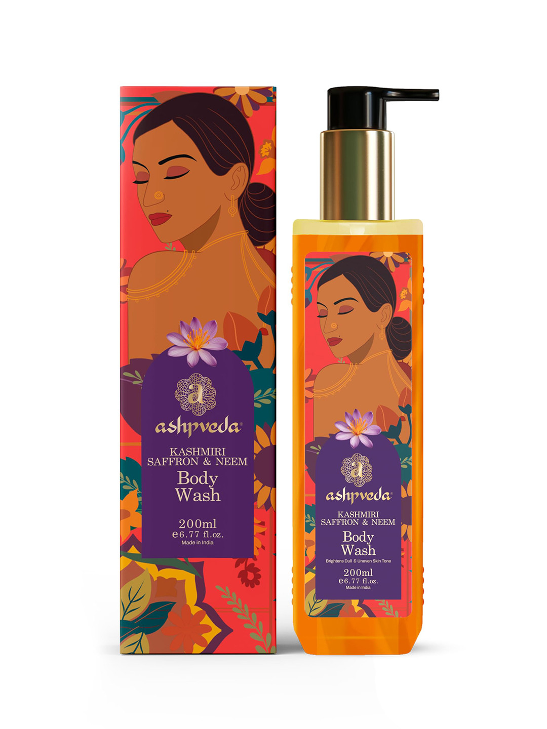 ASHPVEDA Radiant Kashmiri Saffron And Neem Body Wash - 200 ml