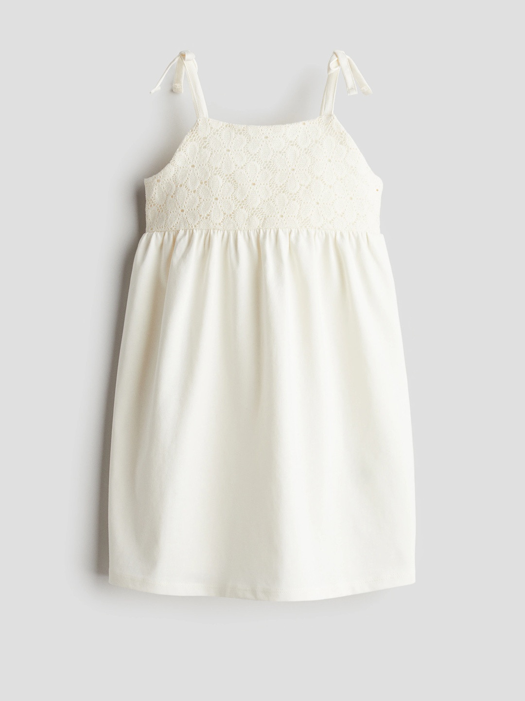 H&M Girls Crochet-Look Jersey Pure Cotton Empire Dress