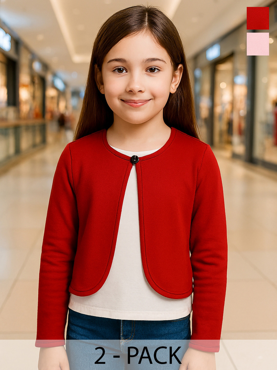 Kryptic Girls Pack Of 2 Pure Cotton Button Shrug