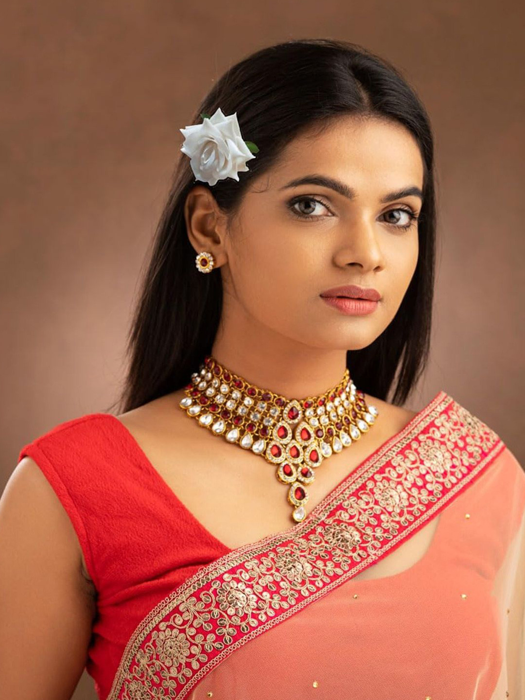 DN Creation Women Set of 2 Rose Artificial Flowers U Pins