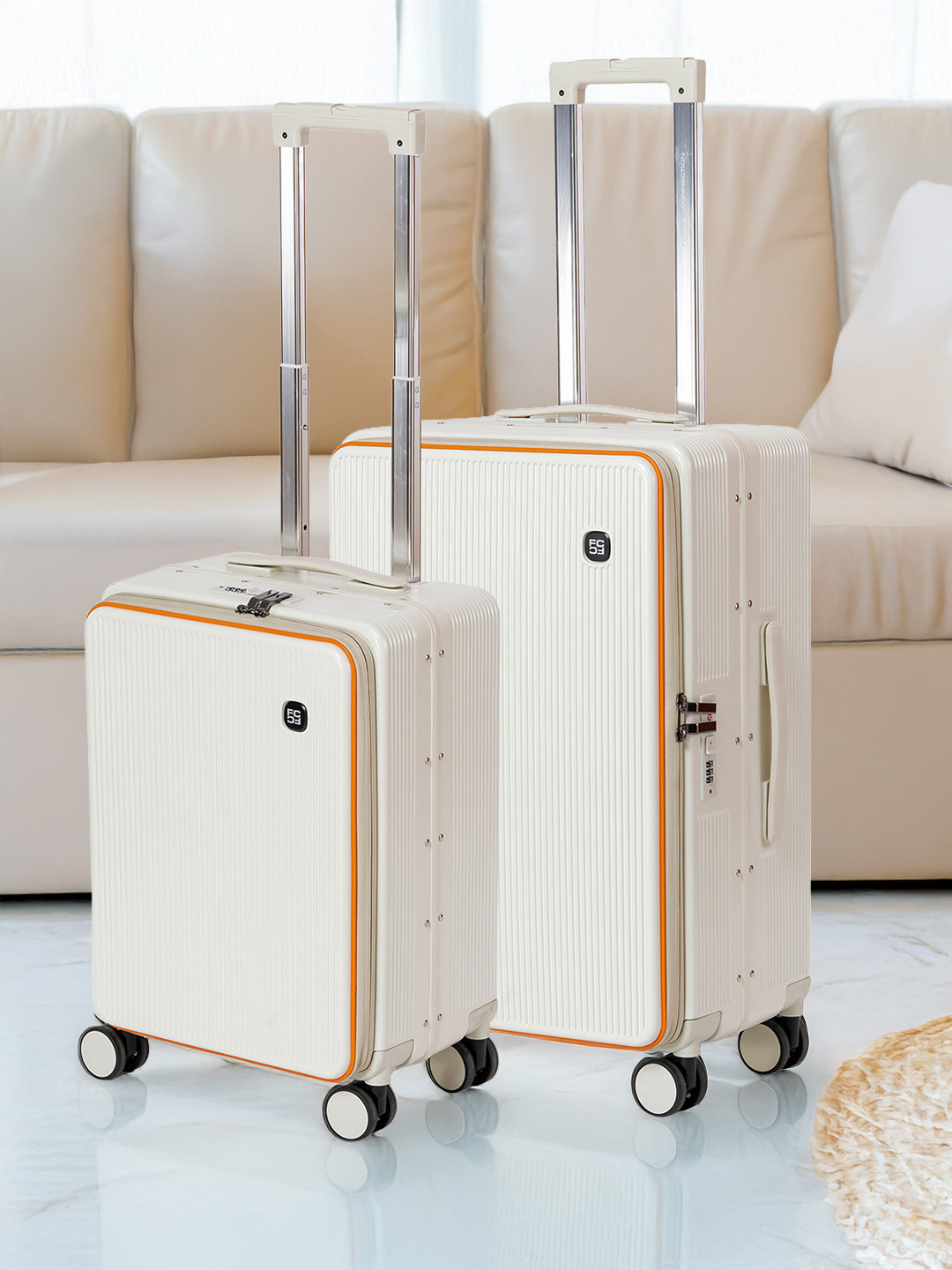French Connection Set Of 2 Textured Hard Trolley Suitcase- 120L
