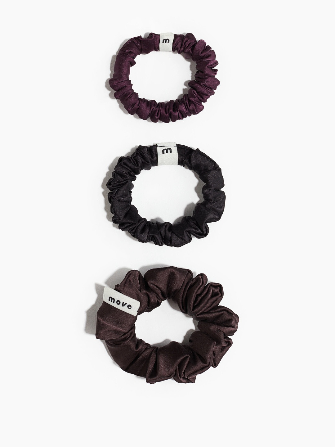 H&M Black Pack Of 3 Scrunchies Ponytail Holders