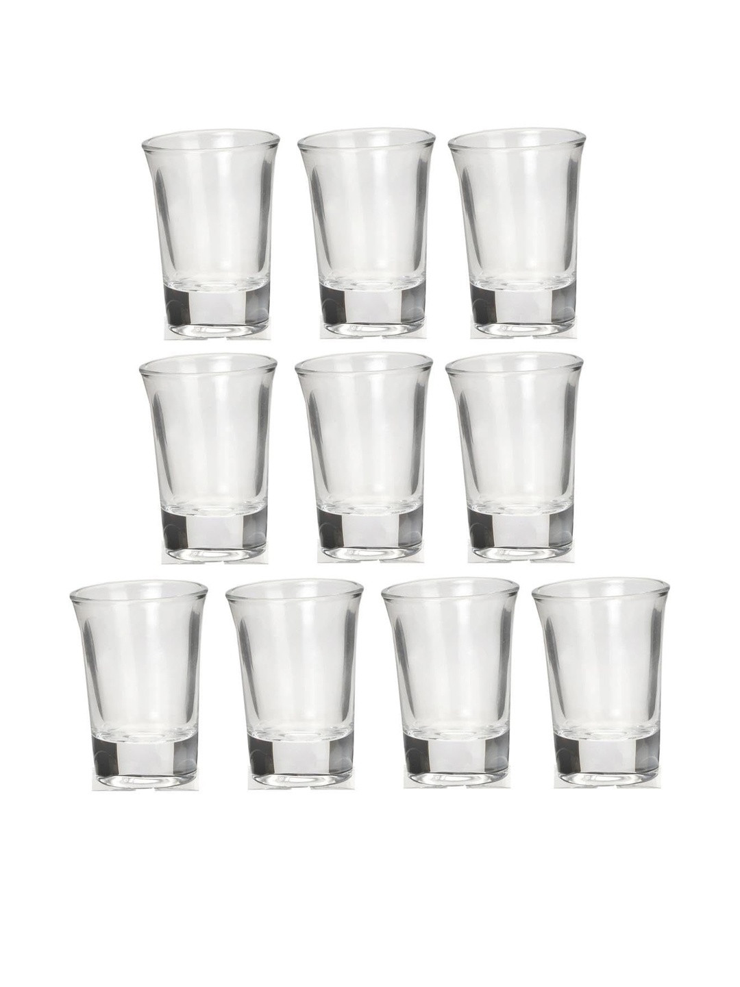 1ST TIME Pack Of 10 Transparent Dishwasher Safe Shot Glasses