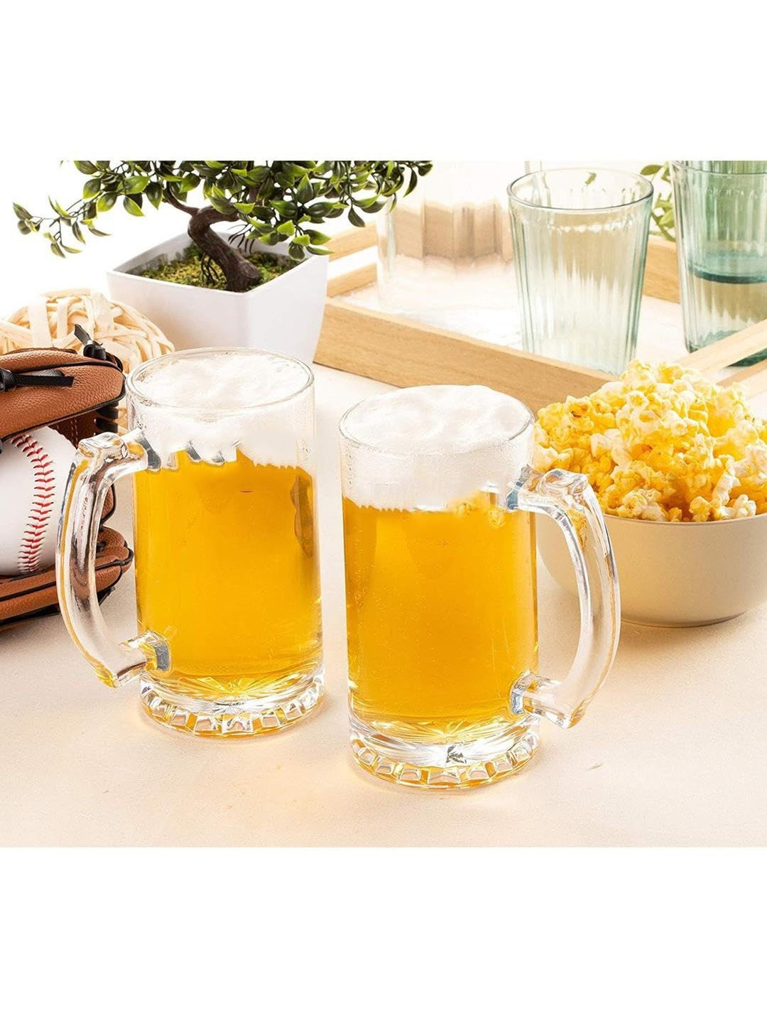 1ST TIME TransparentPack Of  2 Dishwasher Safe Glass Beer Glass Bar Glass