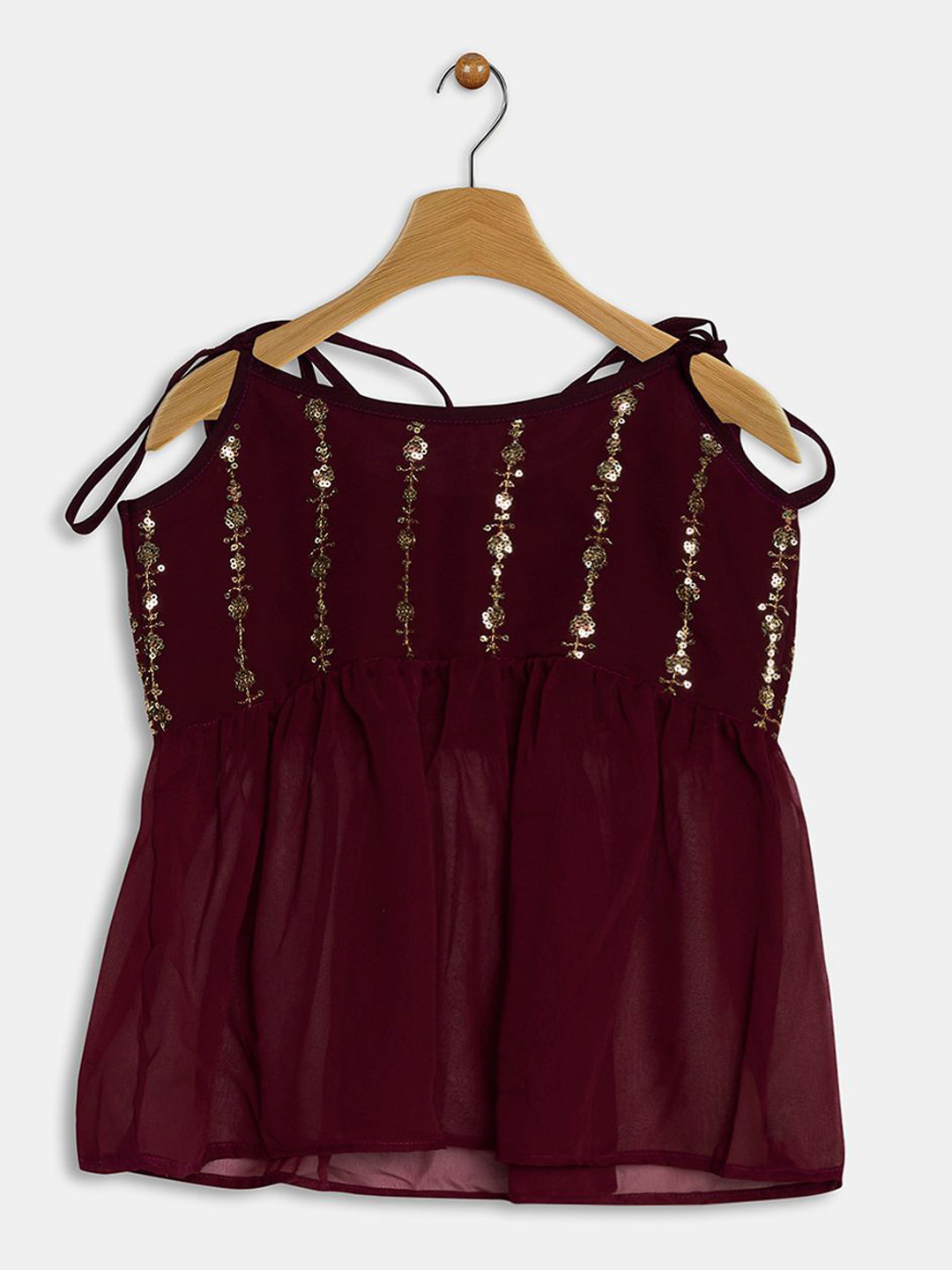 studio rasa Embroidered Georgette Peplum Top