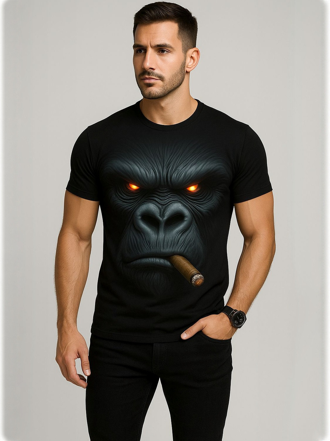 UD FABRIC Animal Graphic Printed Round Neck Regular Fit T-Shirt