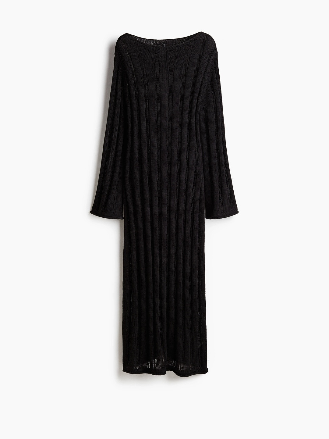 H&M Ladder-Stitch Knitted Semi-Sheer Maxi Dress