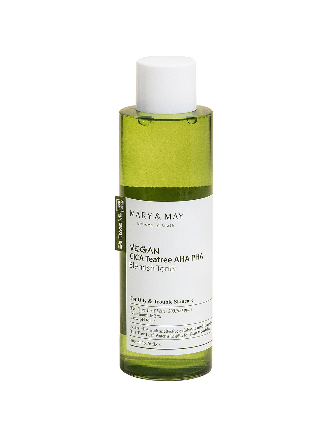 MARY & MAY Vegan CICA Tea Tree AHA PHA Blemish Toner - 200 ml