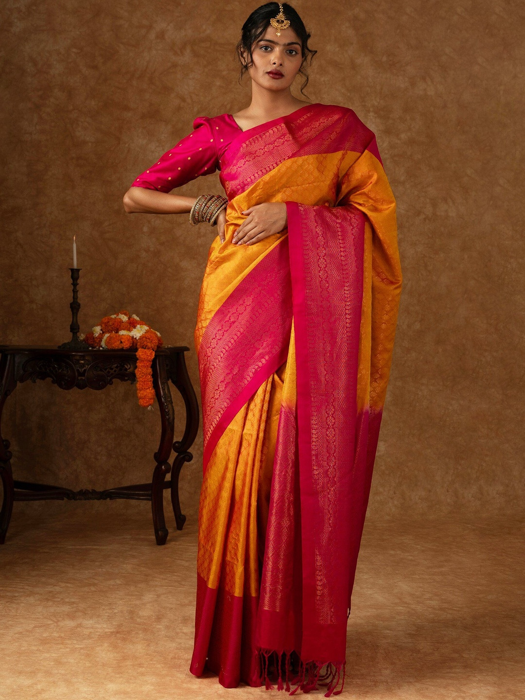 Magga Woven Design Zari  Heavy Work Kanjeevaram Saree