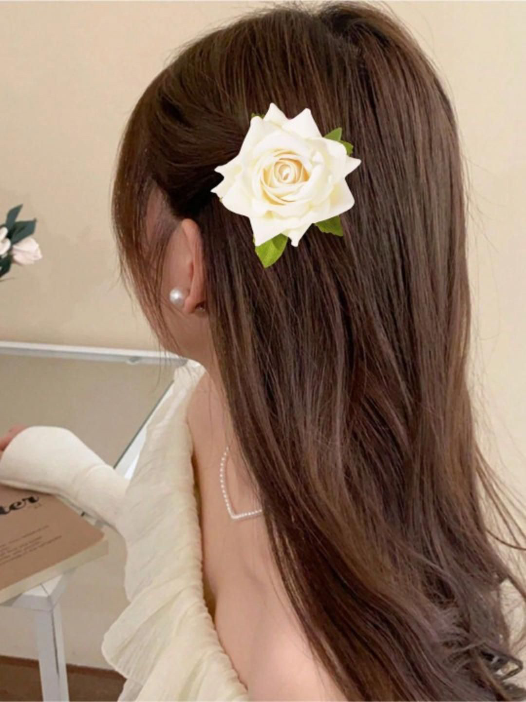 DN ENTERPRISES Women Set of 2 Rose French Barrette