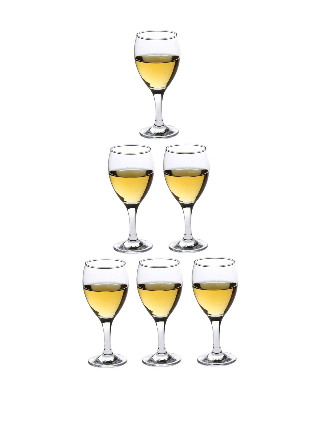 1ST TIME Transparent Set of 6 Dishwasher Safe Wine Glass 250ml