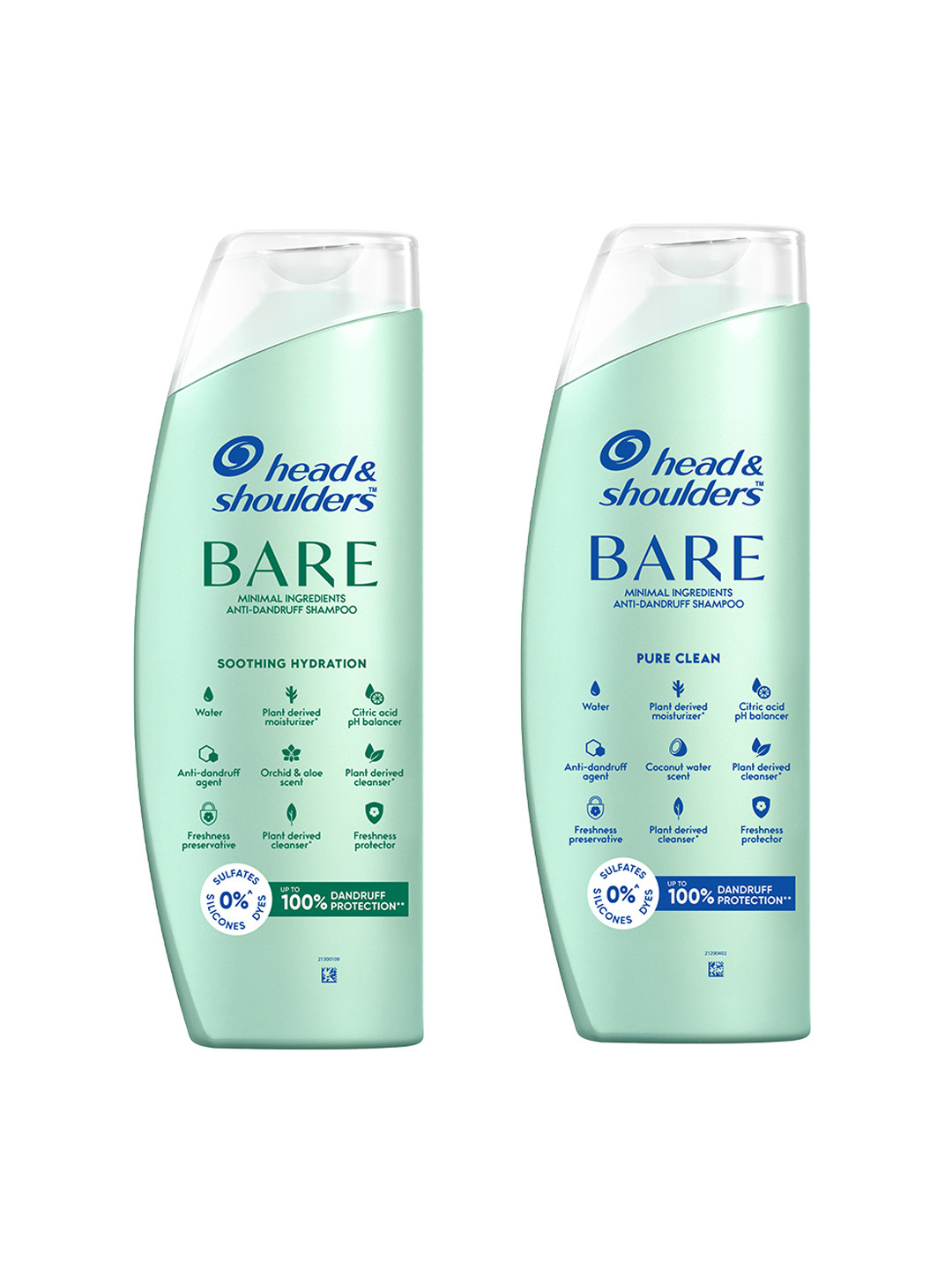 Head & Shoulders Bare Anti-Dandruff Shampoo Combo 400 ml each - Hydration & Pure Clean