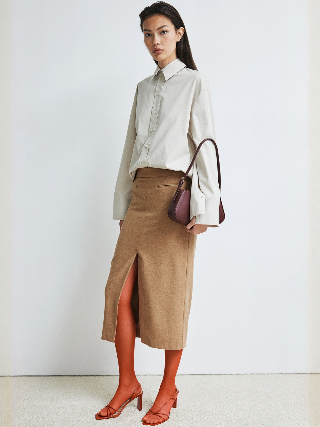 H&M Women Wool Blend Pencil Skirt