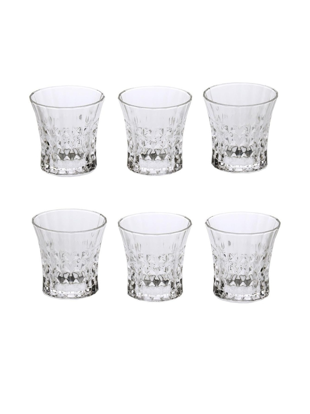 1ST TIME Set Of 6 Transparent  Dishwasher Safe Glass Glass Whisky Bar Glasses