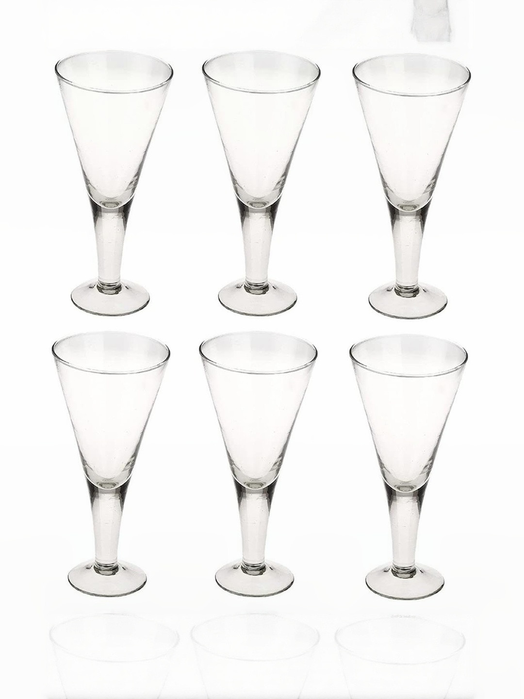 1ST TIME Pack Of 6 Transparent Dishwasher Safe Wine Bar Glass