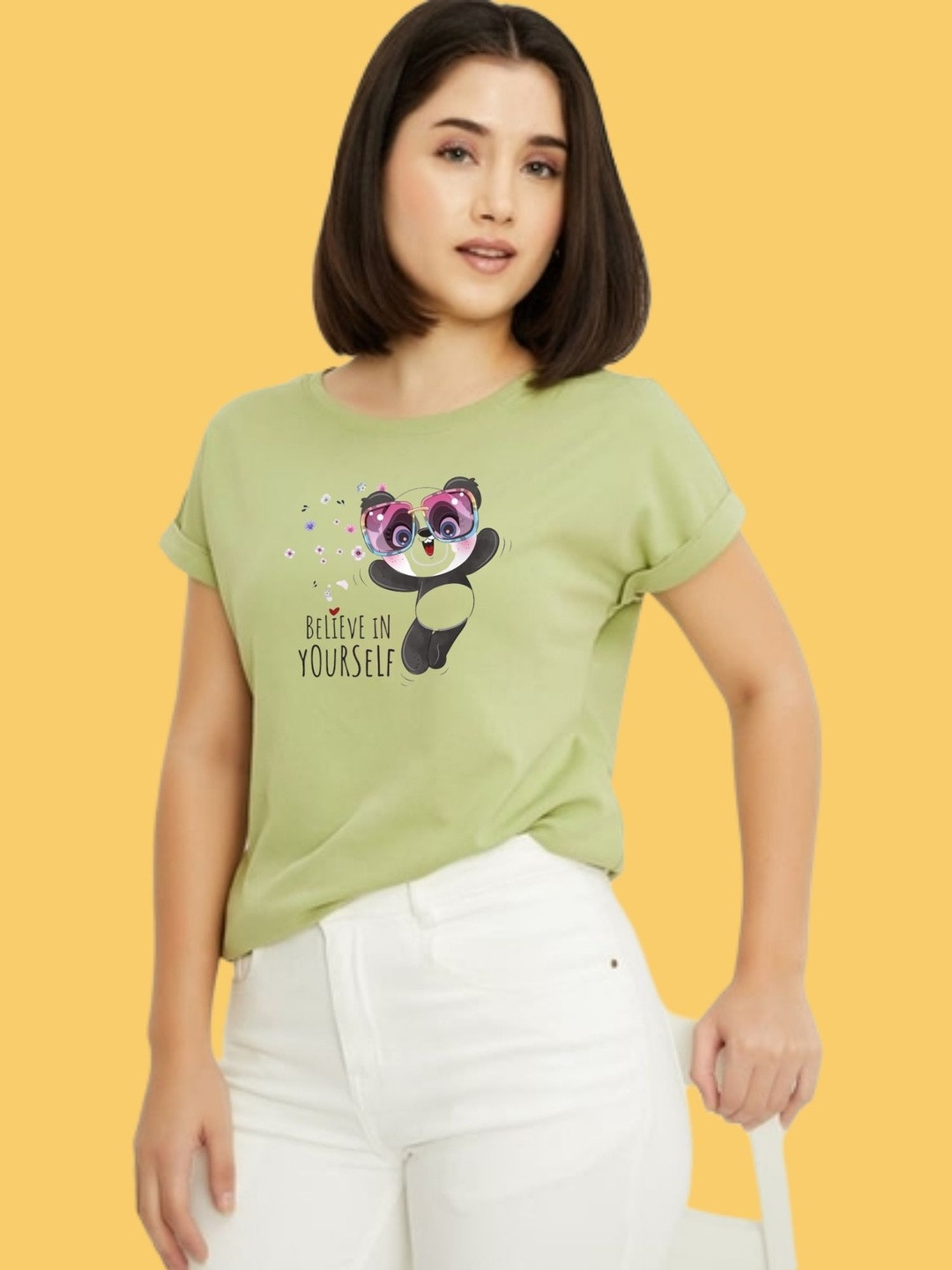 Kushi Flyer Graphic Printed Roll-Up Sleeves T-shirt